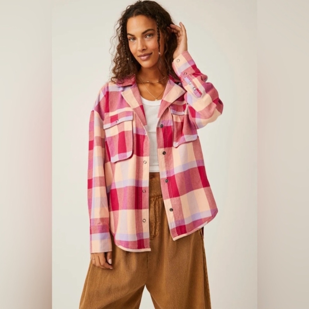 WE THE FREE SZ Medium Plaid Pink Women's Jacket